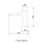 CERANO - Umyvadlová stojánková baterie Tondo - nízká - černá matná CER-423526