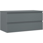 MEXEN/S - Orio koupelnová skříňka pod umyvadlo 100 cm s deskou, 2 zásuvky, grafit mat 91A10-10047-2-BFFC66