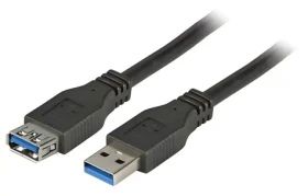 EFB USB 3.0 A-A černá / Prodlužovací kabel / M/F / 1,8 m / 5 Gbit/s (K5237.1,8)