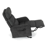 Relaxační křeslo, elektrické kabelové ovládání, šedá, látka, TV-L8960 GREY2