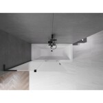 MEXEN/S - Velar L dvoukřídlá posuvná vanová zástěna 120 x 150, dekor, černá 896-120-003-31-70