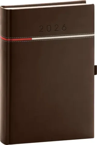 NOTIQUE Denní diář Tomy 2026 hnědo-červený / 15 x 21 cm (PGD-DA5TO-6566)