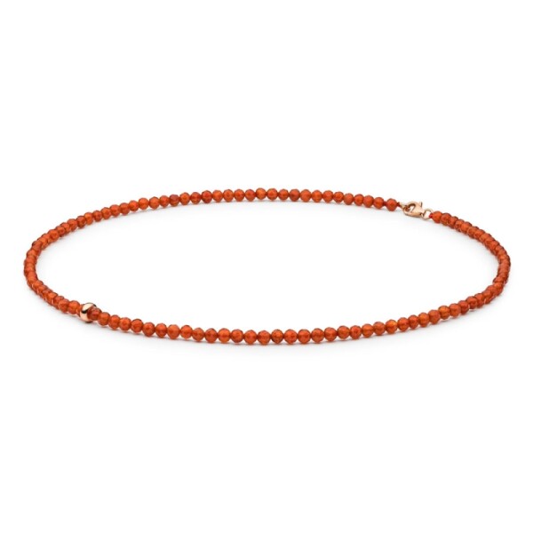 Stříbrný náhrdelník Veronique - karneol, stříbro 925/1000, Oranžová 39 cm