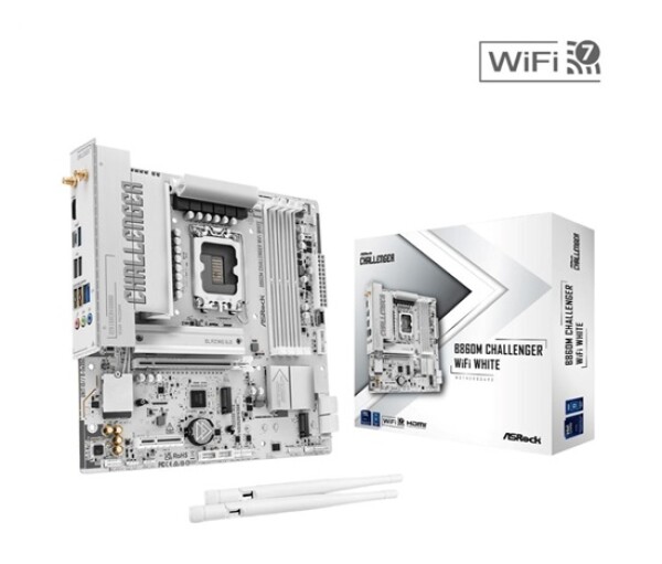 ASRock MB Sc LGA1851 B860M Challenger WiFi WHITE, Intel B860, 4xDDR5,1xHDMI, WiFi, mATX EDF_1883151