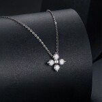 Stříbrný náhrdelník Silvia - MOISSANITE + CERTIFIKÁT, Stříbrná 45 cm + 5 cm (prodloužení) certifikát GRA, hadřík na čištění stříbra, dárková krabička