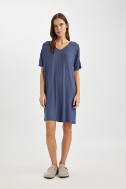 DEFACTO Fall in Love Neck Viscose Short Sleeve Nightgown