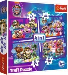 Puzzle Tlapková patrola: Hrdinové 4v1 (35,48,54,70 dílků)