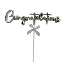 Cesil Cesil Zápich do dortu stříbrný Congratulations