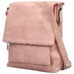 Stylová dámská koženková crossbody kabelka Monaria, růžová