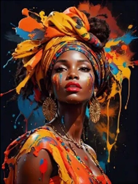 Diamantové malování Afričanka 30x40cm
