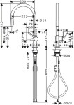 HANSGROHE - M54 Dřezová baterie Talis s výsuvnou sprškou, vzhled nerezu 72800800