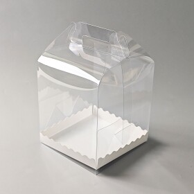 Cake star plastový box na Bento dort s úchytem 19,5x19,5x20cm