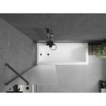 MEXEN/S - Next vanová zástěna FIX 60 x 150, dekor, grafit metal 895-060-000-00-30-95