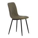 Židle jídelní, hnědá látka, nohy černý kov