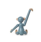 Kay Bojesen Dřevěná opička Monkey Mini Vintage Blue 9,5 cm, modrá barva, dřevo