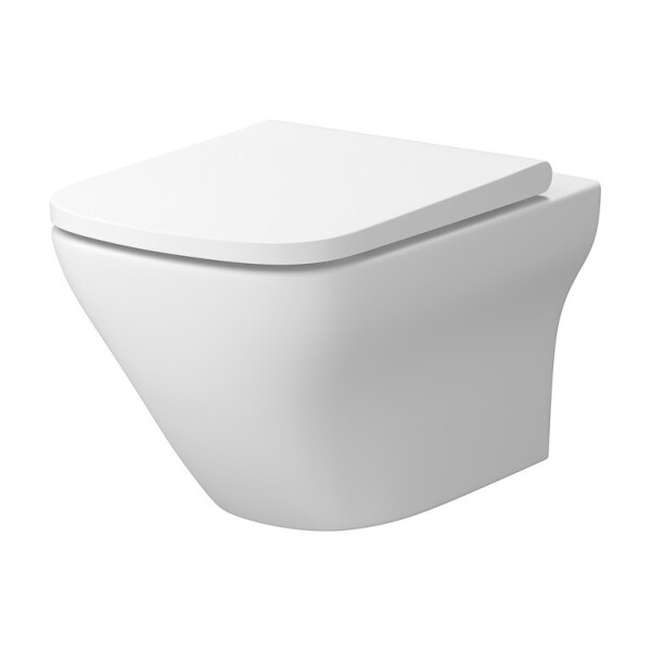 CERSANIT - Sada B573: závěsné WC HF LARGA čtverec CLEAN ON TS SLIM WRAP DUR SC EO bílá mat BOX S701-609