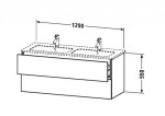 DURAVIT - L-Cube Umyvadlová skříňka 55x129x48 cm, 2 zásuvky, lesklá bílá LC625802222