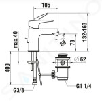 Laufen - Laurin Bidetová baterie s výpustí, chrom HF500710100000