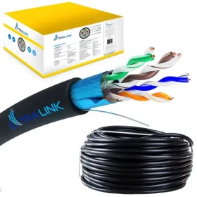 Extralink CAT5E FTP V2 černá / Síťový kabel / F/UTP / venkovní / 305 m (EX.8710)