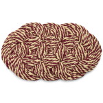 HAY Rohožka Coco Swirl Bordeaux/Off-white 40 × 80 cm, červená barva