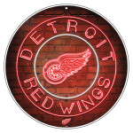 Mustang Cedule Detroit Red Wings NHL 22" Round Neon De
