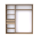 Nábytek Mikulík Skříň ONYX 3 - 1x dveře dělené + 1x zrcadlo (š 120-200 cm/v 220 cm) ROZMĚR: (š/v/h) 190 x 220 x 60 cm