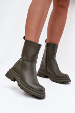 Dámské kotníkové boty na platformě ML245 Khaki tmavě zelená - Diamantique 40 khaki-tm.Zelená