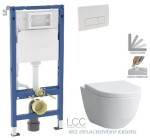 GEBERIT DuofixBasic s bílým tlačítkem DELTA51 + WC LAUFEN PRO LCC RIMLESS + SEDÁTKO 458.103.00.2 51BI LP2