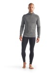 Pánské merino tričko s dlouhým rukávem ICEBREAKER Mens 200 Oasis LS Half Zip, Gritstone Heather velikost: L