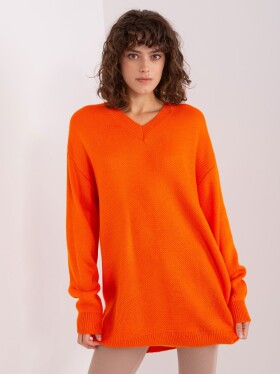Oranžové volné pletené šaty