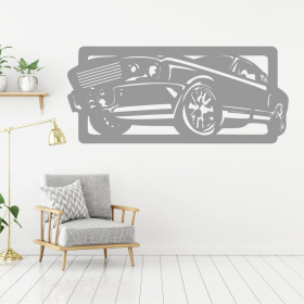 Samolepka Auto Ford Mustang Barva: šedá, Velikost: 40 x 18 cm