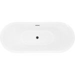 MEXEN/S - Lotos volně stojící vana 160 x 75, bílá/černá, sifon a přepad černá 52051607775-70