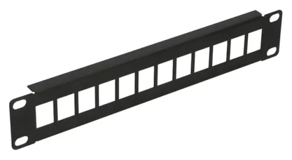 Extralink Modulární patch panel 12 portů 10" černá / Patch panel / 1U / kovové provedení
