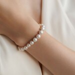 Perlový náramek Stacey - sladkovodní perla, stříbro 925/1000, 18 cm + 3 cm (prodloužení) Bílá