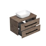 Koupelnová skříňka s černou úchytkou a krycí deskou SAT Cube Way 80x47,5x46 cm dub Wellington mat CUBE46C803DW45 CUBE46C803DW45