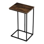 Odkládací stůl, MDF deska, dekor staré dřevo, černý kov