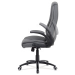 Kancelářská židle, potah šedá ekokůže, černý kovový kříž, houpací mechanismus, v
