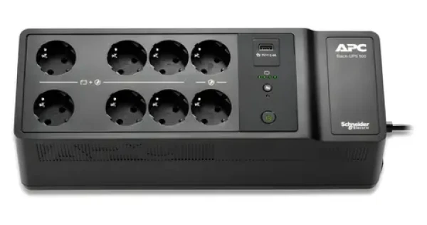 APC Back-UPS 500VA (300W) / Záložní zdroj UPS / 230V / nástěnná montáž / 8x výstupní konektor (BE500G2-GR)