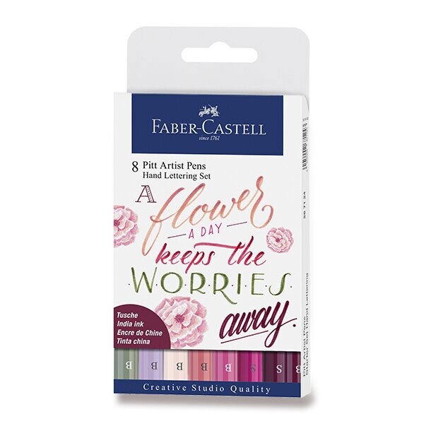 Popisovače Faber-Castell Pitt Artist Pen Hand Lettering 8 kusů