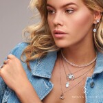 Royal Fashion stříbrný náhrdelník GU-DR17174N-SILVER-MOONSTONE