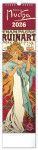 Nástěnný kalendář vázankový/kravata 2026 NOTIQUE - Alfons Mucha 2026, 12 x 48 cm
