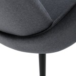 Židle jidelní, šedá látka, černá kovová noha