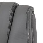 Křeslo kancelářské, šedá ekokůže, kovový kříž, kolečka na tvrdé podlahy