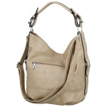Stylová dámská koženková kabelka na rameno Tripa, tmavě béžová