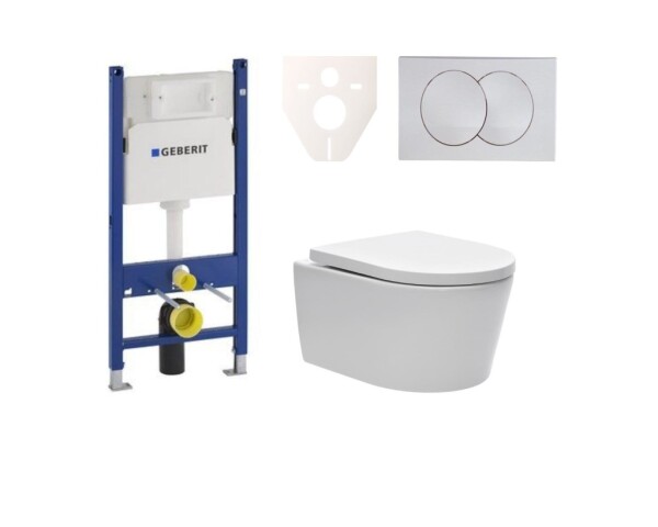 Cenově zvýhodněný závěsný WC set Geberit do lehkých stěn / předstěnová montáž + WC SAT Brevis SIKOGES7W7 SIKOGES7W7