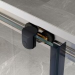 Erga Tucson, sprchový kout s posuvnými dveřmi 110(dveře) x 130(dveře) x 190 cm, 6mm čiré sklo, černý profil, ERG-S02-TUCSON-D110D130-CL-BK