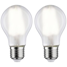 Paulmann 28924 LED Energetická třída (EEK2021) E (A - G) E27 klasická žárovka 7 W = 60 W neutrální bílá (Ø x v) 60 mm x 106 mm 2 ks