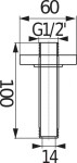 JIKA - Cubito Sprchové rameno stropní 10 cm, chrom H3661X00040011