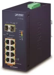 PLANET Switch průmyslový 8-Port GE PoE+ / Switch / 8x GbE RJ-45 PoE+ 240W / 2x SFP 100/1000X / DIN lišta / -40~75°C (IGS-1020PTF)