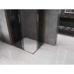MEXEN/S - Velar L Duo sprchový kout, posuvné dveře 90 x 80, grafit, růžové zlato 871-090-080-02-43-60